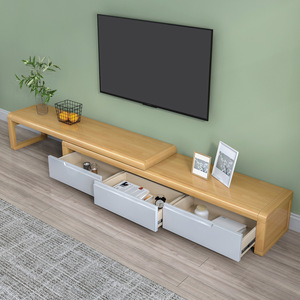 Solid Wood Tv Cabinet And <b>Coffee</b> <b>Table</b> Combination Extendable Nordic Style Living Room Furniture For Small Apartment - Product Image 3