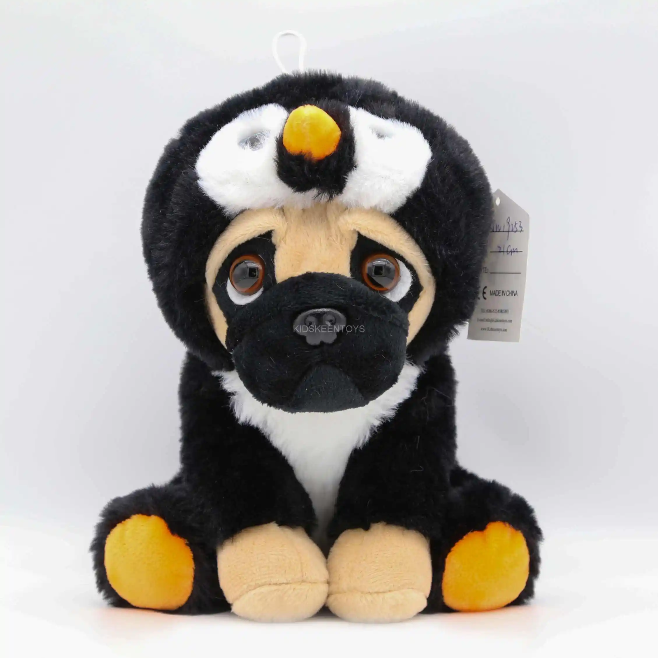 Cute puppy Soft Plush Wearing a penguin coat Dog Toy, Kid Likes Naughty Bear plush toy baby stuffed black dog Animal dressed
