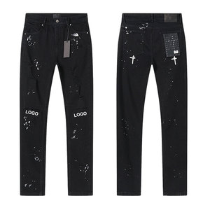 <span class=keywords><strong>Jeans</strong></span> <span class=keywords><strong>Skinny</strong></span> da <span class=keywords><strong>Uomo</strong></span> TOP RT, Design alla Moda, Denim Stonewashed con Decorazioni a Strappi - Product Image 2