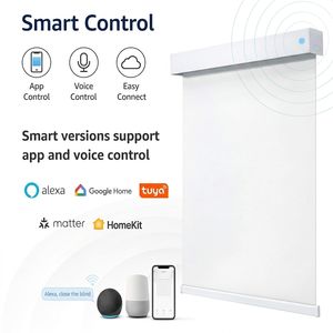 Persianas Enrollables Motorizadas Inalámbricas, Persianas Opacas Eléctricas Inteligentes de Poliéster Liso para Decoración de Sala de Estar y Dormitorio - Product Image 2