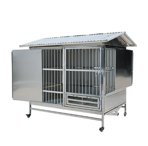 Heavy Duty Stainless Steel <strong>Dog</strong> <strong>Cage</strong> and Kennel with Plastic Tray for Medium and <strong>Large</strong> <strong>Dogs</strong> HOUSES - Product Image 2