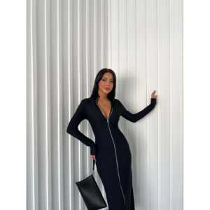 ชุดเดรสผ้าออตโตมันแบบมีซิป เนื้อผ้าปานกลาง ยืดหยุ่นได้ ผลิตจากโพลีเอสเตอร์และไนลอน - Product Image 3