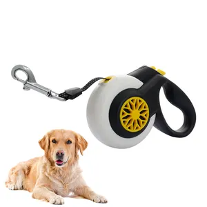 Yeni Pet ürünleri özel etiket toptan ayarlanabilir otomatik ağır geri çekilebilir pet naylon köpek tasma büyük köpek için