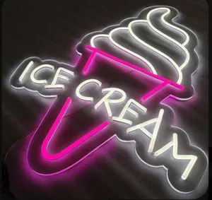 Dessert Ice Cream Shop Led Advertising Neon Light Store Business Signboard For Decoration