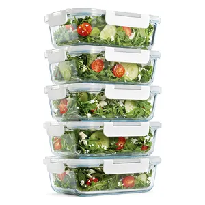 Nuevo diseño contenedor de alimentos caja de vidrio tiffin