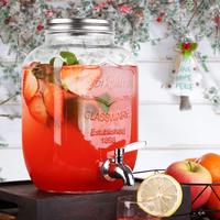 Offre Spéciale Distributeur de boissons en verre scellé 4L 8L avec robinet couvercle antirouille idéal pour thé boissons jus détergent à lessive Ferment