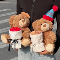 Ours Poupée Bouquet Préservé Fleur Câlin Seau Fille Cadeau D'anniversaire pour Petite Amie Cadeau Saint Valentin
