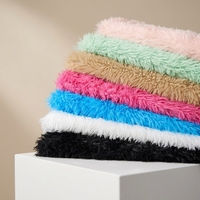 Tissu en fausse fourrure shaggy PV à poils longs et doux, couleur unie, pour maison d'animaux, textile de maison, jouet, coussin