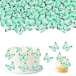 Papillons décoratifs de mariage, 60 pièces, ensemble de papillons en papier de riz <span class=keywords><strong>comestible</strong></span> pour la décoration de pâtisserie pour un joyeux anniversaire - Product Image 3