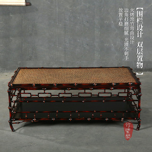 Chinese Style Handmade <b>Bamboo</b> Coffee <b>Table</b> Rattan Top Large Size Living Room Tea <b>Table</b> - Product Image 5