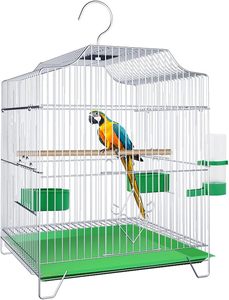 Vente en gros usine Cage à perroquets suspendue en métal, grande capacité, pour oiseaux d'ornement, avec gamelle - Product Image 1