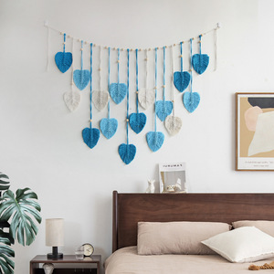 Tapisserie murale contemporaine en macramé en coton à motifs <span class=keywords><strong>de</strong></span> feuilles, ornements à franges, <span class=keywords><strong>décoration</strong></span> pour la maison, <span class=keywords><strong>salon</strong></span>, anniversaire - Product Image 3