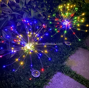 Luzes de fogos de artifício solares para artesanato criativo, luzes de fogos de artifício Starburst 120LEDs para jardim