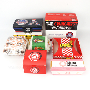 Al por mayor desechable personalizado protección del medio ambiente embalaje de alimentos pollo frito patatas fritas hamburguesa caja a prueba de aceite - Product Image 2