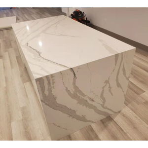 Tùy chỉnh đánh bóng Trắng Nhân Tạo calacatta bếp worktop đá thạch anh Countertop đảo - Product Image 2