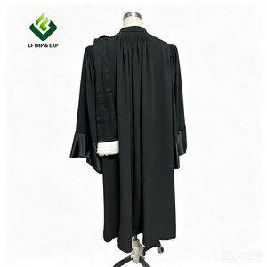Túnica de <span class=keywords><strong>Abogado</strong></span>, Vestido de <span class=keywords><strong>Abogado</strong></span> Clásico Negro, Uniforme de Tribunal para Abogados, Tallas para Hombre y Mujer Disponibles - Product Image 2
