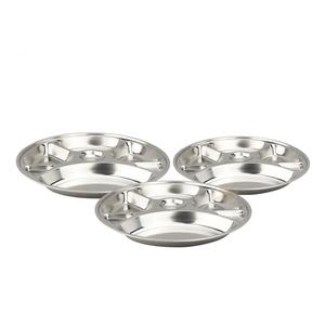 Placa de acero inoxidable dividida para estudiantes, bandeja de comida de alta calidad, con compartimentos ovales - Product Image 5