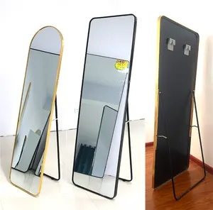 Specchio pieno della parete dello specchio di figura intera su ordinazione all'ingrosso poco costoso con la struttura della lega di alluminio