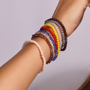कस्टम बोहेमियन रंगीन छोटे क्रिस्टल ग्लास बेड्स ब्रैसलेट फैशन दोस्ती उपहार बेडेड कंगन - Product Image 2