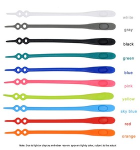 Cordones de silicona elásticos para niños y adultos, agujetas de doble agujero de cabeza redonda de alta calidad, sin cordones - Product Image 3