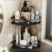 Estante Organizador Adhesivo de Pared de 2 Niveles para Baño, Soporte Multiusos para Ducha y Esquinas, Kit de Almacenamiento