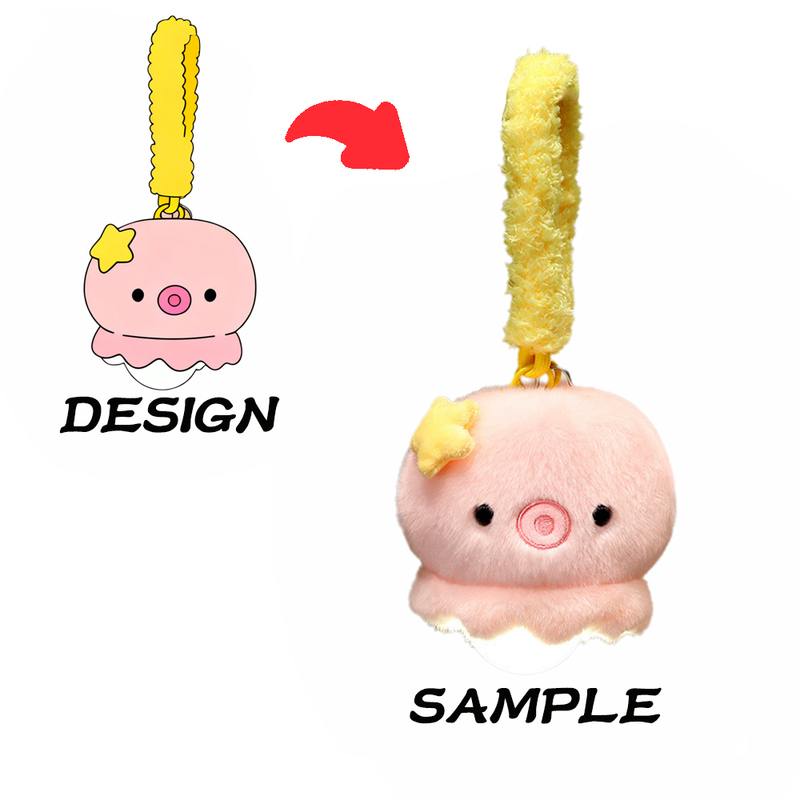 Kawaii Plush Plant Keychain Potted Succulent