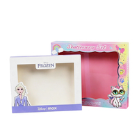 Scatola Regalo in Cartone Bianco con Finestra in PVC, Stampa Personalizzata CMYK a Colori, Set di Cancelleria per Bambini con Personaggi dei Cartoni Animati