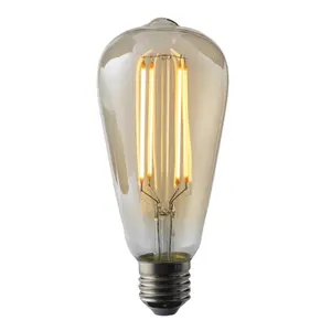 黄金供应商新设计ST64 E26 E27 2700-6500k高流明玻璃发光二极管长灯丝复古灯泡灯
