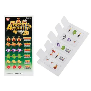 Factory Popp-Öffnet Pull Tab Tickets Bunte Pull Tab Lotterie Scratch Card Tear-Öffnet den verdeckten Bingo-Papier druck