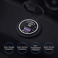 Chargeur automatique pour ordinateur portable 83W USB-C chargeur de voiture charge rapide avec interrupteur d'alimentation chargeur adaptateur de voiture pour ordinateur portable