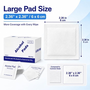 Tampons d'alcool isopropylique personnalisés rose et violet à 70 %, certifiés CE, 2 ou 4 plis, 6x3cm 6x6cm, emballés individuellement - Product Image 4