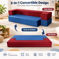 Canapé modulable bloc-couleur, housses amovibles à zip, assise en mousse compressible, canapé de sol pour salon et lounge