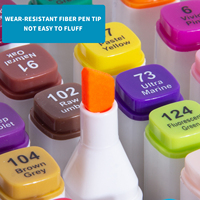 Ensemble de stylos de marque 80 couleurs en plastique à double tête pour la conception de peinture et la fabrication de plusieurs couleurs d'art d'anime