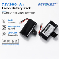 Baterai Li-ion Revolbat 7.2V 2600mAh Baterai POS untuk NEW9220 NEW9210 NEW8220 Baterai Lithium-ion 7.4V