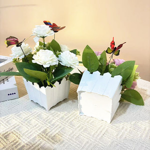 Six chrysanthèmes artificiels en bonsaï avec papillons, 19 pouces, décoration intérieure pour salon, balcon. - Product Image 3