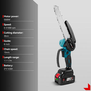 Scie à chaîne électrique télescopique ONEVAN de 8 pouces, sans balais, pour branches hautes, outil de jardinage pour batterie 21V 18V - Product Image 3