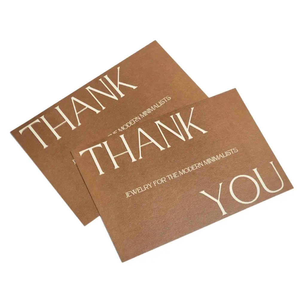 Özel kabartmalı Logo kişiselleştirilmiş satın alma küçük işletmeniz için kart teşekkür ederim