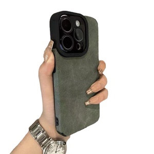 Custodia per telefono in pelle di agnello di lusso per <span class=keywords><strong>iPhone</strong></span> 17 16 15 14 13 12 <span class=keywords><strong>11</strong></span> Pro Max Mini X XS XR, <span class=keywords><strong>cover</strong></span> in silicone morbido tinta unita stile retrò - Product Image 6