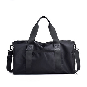 Bolsa de viaje grande resistente personalizada, impermeable, negra, deportiva, de nailon, para gimnasio - Product Image 5