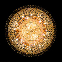 Grand lustre LED de luxe en or personnalisé plafonnier K9 cristal de style moderne classé IP54 pour hôtel villa hall