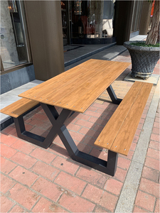 Utdoor-<span class=keywords><strong>Mesa</strong></span> de estar de plástico omposite, muebles de jardín exterior de madera, <span class=keywords><strong>mesa</strong></span> de picnic al aire libre y banco de parque - Product Image 4