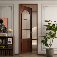 Porte battante en alliage d'aluminium antivol, style rétro postmoderne, pour salle de bain, cuisine, balcon, toilettes (Modèle CS-LP025)