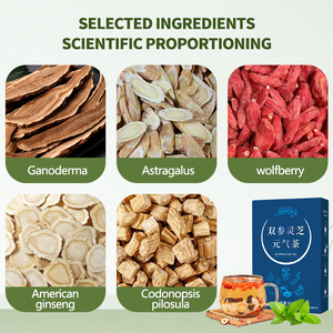 Thé Premium Double Ginseng Ganoderma <span class=keywords><strong>Qi</strong></span> - Thé Reconstituant - Mélange de Médecine Traditionnelle Chinoise Emballé Individuellement pour Soulager la Fatigue OEM ODM Accepté - Product Image 3