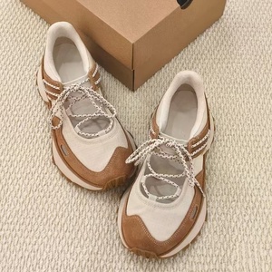 Baskets rétro en daim patchwork pour femmes, plateforme épaisse, antidérapantes, style randonnée, chaussures décontractées UGG, confortables, à lacets, pour la marche - Product Image 4
