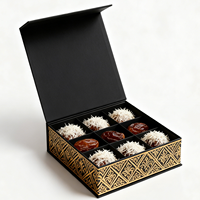 Boîtes cadeaux de luxe à fermeture magnétique, boîtes à chocolat, boîtes à dattes avec séparateurs, boîtes pour dattes avec logo