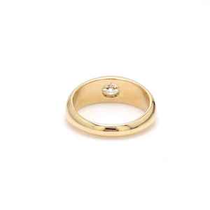 Anillo de banda estilo gitano de lujo chapado en rodio con diamante talla mina antigua de oro de 14k, grueso, apilable para boda, joyería fina, anillos al por mayor - Product Image 2