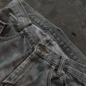 جينز جينز رجالي مشعل جينز رمادي كلاسيكي مغسول مرقع Bootcut تنحنح خام ملابس الشارع السراويل الخريف تنفس ستونواشي الملونة - Product Image 3