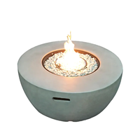 Table de jardin ronde de 36 pouces avec foyer en béton, gaz propane, puissance calorifique 50000BTU