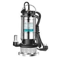 Pompa Air Limbah Submersible Stainless Steel Rumah Tangga Hijau, High Lift Self-priming 220V, Pompa Air Pertanian dengan Impeller Besi Cor