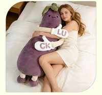 Oreiller en peluche apaisant pour le sommeil, gadget de tapotement pour adultes, favorisant le sommeil, poupée mangue, King Aubergine, jouet de câlin réconfortant, cadeau